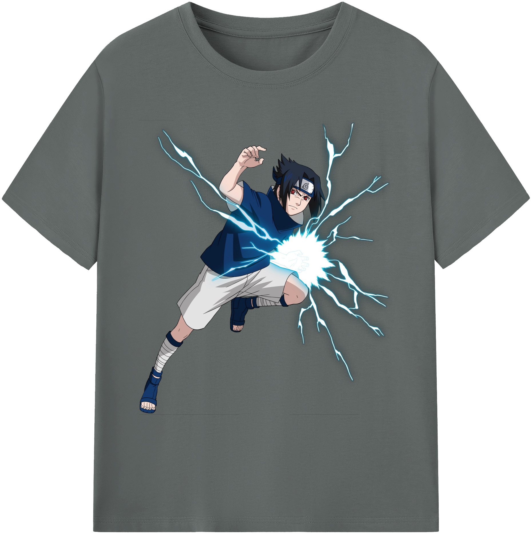 （画像用） NARUTO -ナルト- うちは サスケ Uchiha Sasuke 綿100％ メンズ半袖Tシャツ｜肌触りやわらか＆通気性